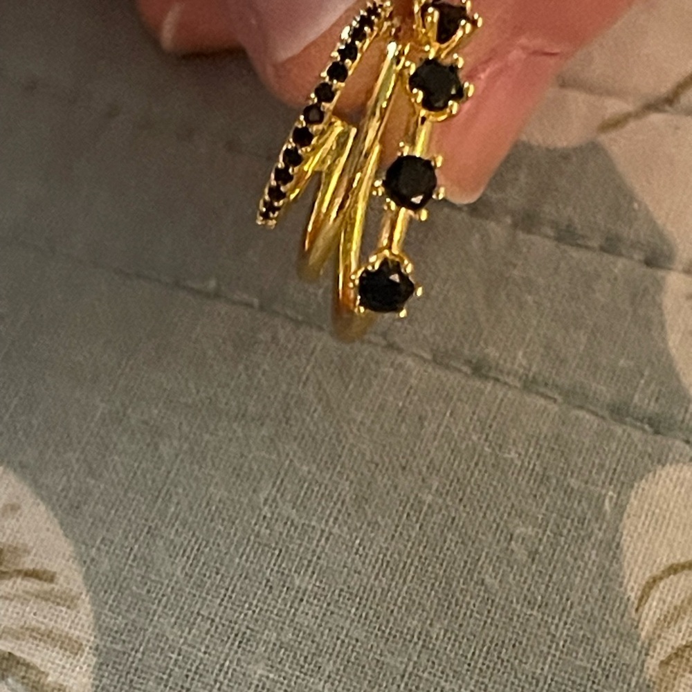 Gold and Black Regal Statement hoop earrings‎ with Ornate Design